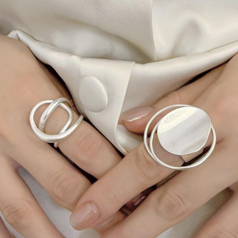 VENTFILLE 925 Sterling Silver Lines Crossing Ring For Women Multi Layers Niche Trend Hyperbole Versatile Jewelry Gift Dropship