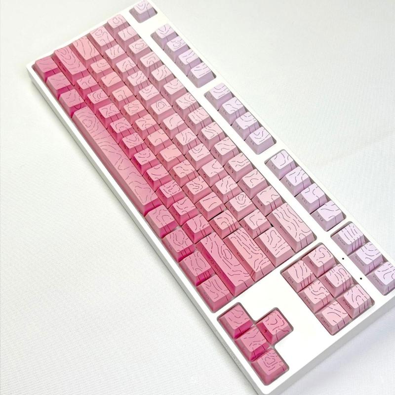 Original Height Side Engraved Keycaps Premium PBT Contour4.0 Theme for 61 64 68 75 84 87 Mechanical Keyboards