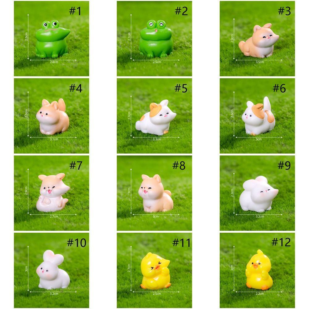 Rabbit Cat Frog Mini Animals Ornament Resin Crafts Micro Landscape Decoration  Car Accessories