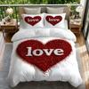 Love Printed Comfortable Bedroom Duvet Cover And 1/2 Pillowcases Set Digital Print Machine Washable Bedding Collection