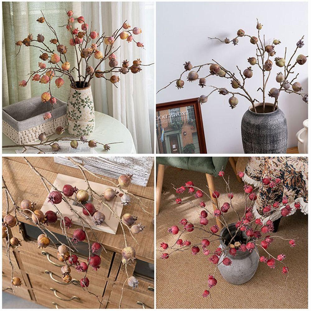 11 Fruit Artificial Pomegranate Branches Realistic Handmade Foam Fruits Branches Elegant Plastic Simulation Pomegranate Fruit