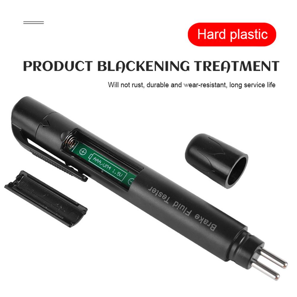 Brake Fluid Tester Portable Brake Fluid Liquid Testing Pen with 5 LED Indicators for DOT3 DOT4