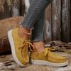 Women's Large Size Spring Fall Lace-Up Low Heel Round Toe Lightweight Casual Shoes.