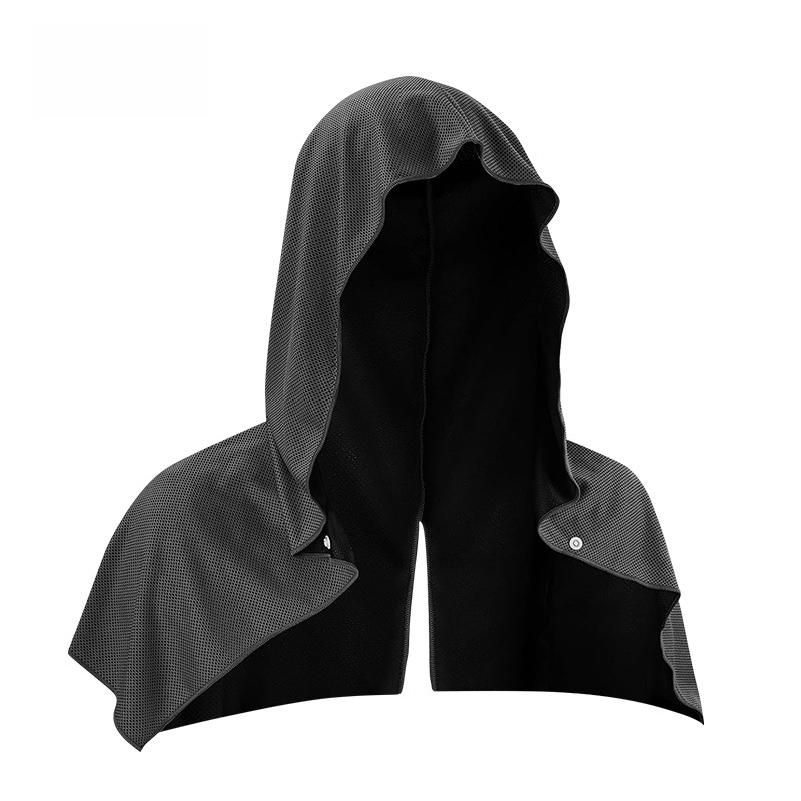 Headband with hood, cooling towel, sun protection shawl, ice-cool towel, outdoor fitness sweat-absorbing quick-dry cooling towel серый