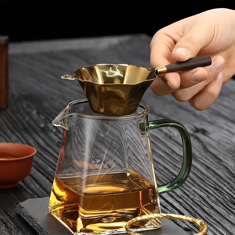 Metal Tea Filter Mesh Alloy Separator Kitchen Hammer Patterned Fish Tea Strainer Tea Accessories