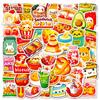 50 Snack Combination Cute Cartoon Stickers Kanto Boiled Pudding Rice Ball Graffiti Stickers Decorative Handbook