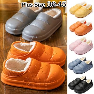 Frauen Männer Winter Hausschuhe EVA Wasserdichte Hausschuhe Warme Weiche Plüsch Baumwolle Schuhe Paket Fuß Ferse Paar Hausschuhe Indoor Hause Schuhe