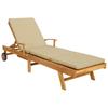 Sun Lounger with Cushions 100percent  Polyester with Solid Teak