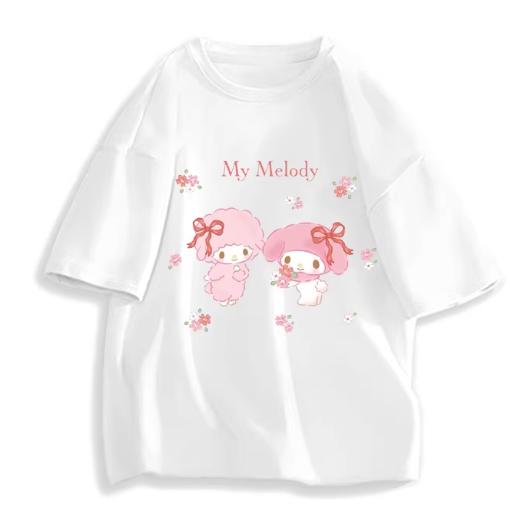 2026 New Fashion RoundNeck ShortSleeve TShirt Spring Summer Sanrio My Melody Women TShirt Unisex Trendy Cute Top Clothing