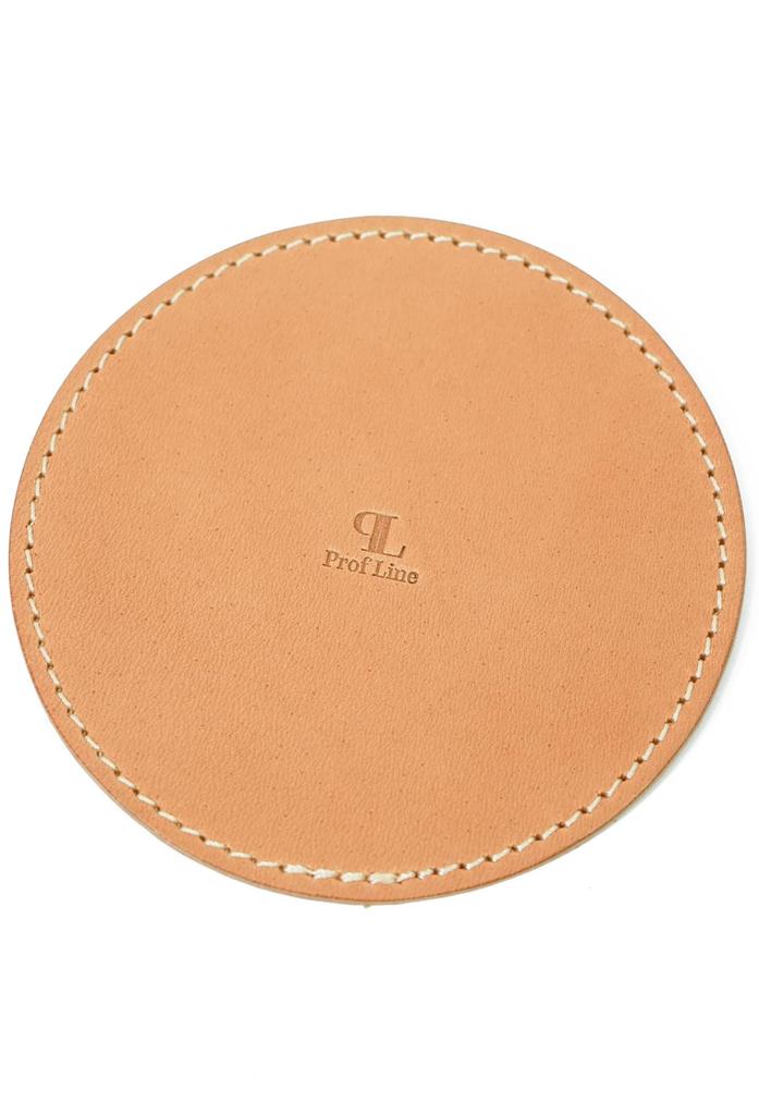 Round Tochigi Hinoki (Japanese Cypress) Leather Coaster, Handmade from a Single Piece of Leather, for Men and Women, Made in Japan, Genuine Leather,