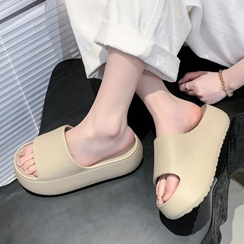 Fashion Women's Shoes Platform Slippers for Women Summer Comfort Soft Sole Beach Shoes Slides Woman Thick Bottom Non-Slip Sandals Ladies
