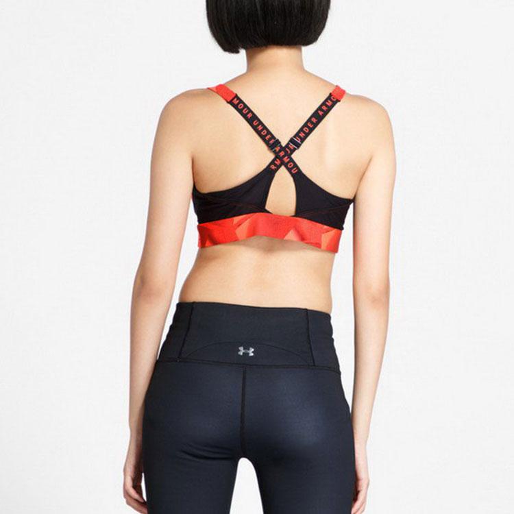 Under Armour Vanish All Over Print Casual Breathable Medium Intensity Sports Bra Women Underwear Red 1328601-890