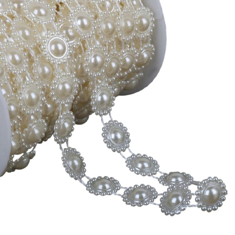 Imitation Pearls Beads Chain for Wedding Party Decoration Artificial Pearls Resin Beads for Art Craft and Jewelry Making