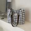 Fashion Plaid Pattern Tote Bag, Large Capacity All-Match Shoulder Bag for Women, Daliy Use Bag