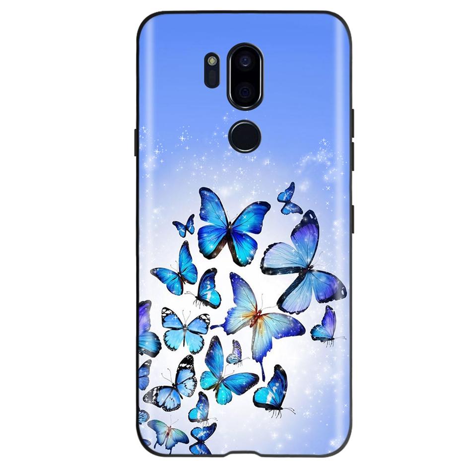 For LG G7 ThinQ Case G710 LM-G710 Cute Cat Butterfly Shockproof Soft Silicone Phone Case For LG G7 ThinQ Back Cover 6.53'' Coque