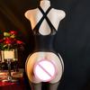 Women Lace See-Through Open Crotch Bodystockings Sexy Halter Fishnet Bodysuit Lingerie