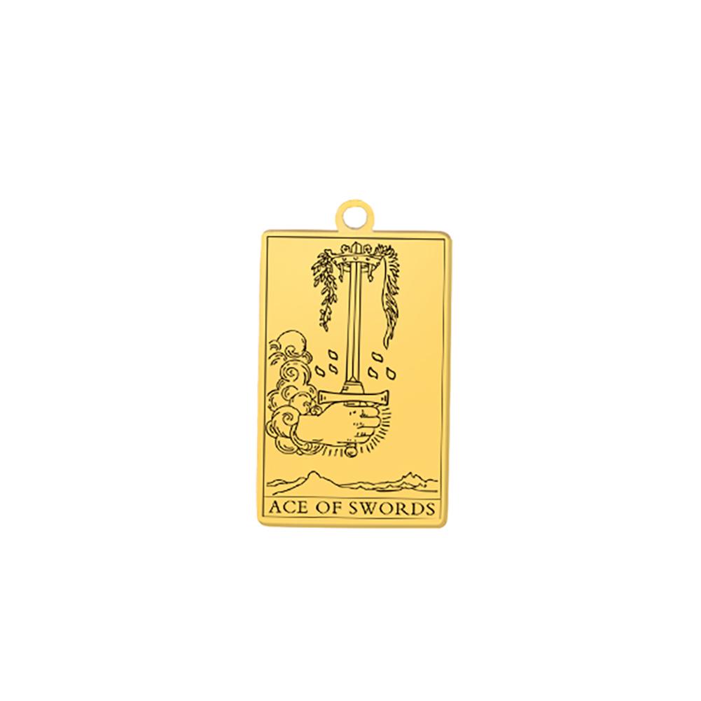 Suit of Pentacles Tarot Cards Vintage Amulet Pendant for Necklaces Suit of Swords Traditional Tarot Art Minor Arcana Wholesale