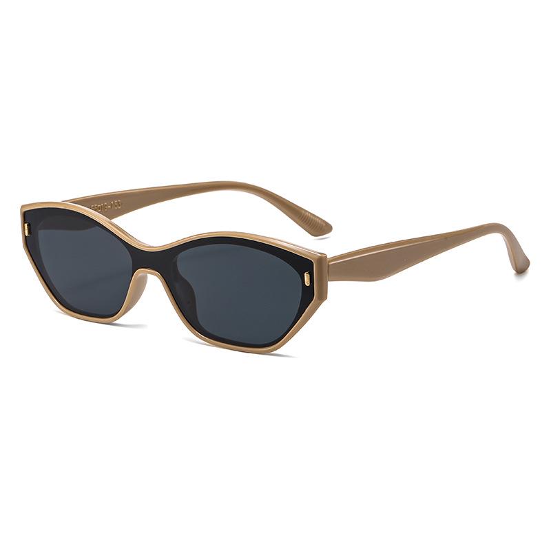 European Retro Cat Eye Narrow Frame Rivet Sunglasses for Outdoor Sun Protection