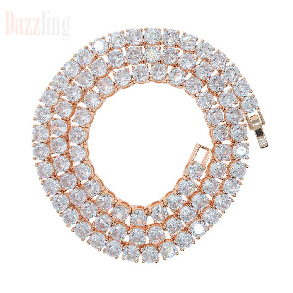 European 5mm Diamond Tennis Necklace: Single Row Hip Hop Streetwear Accessory for Men & Women