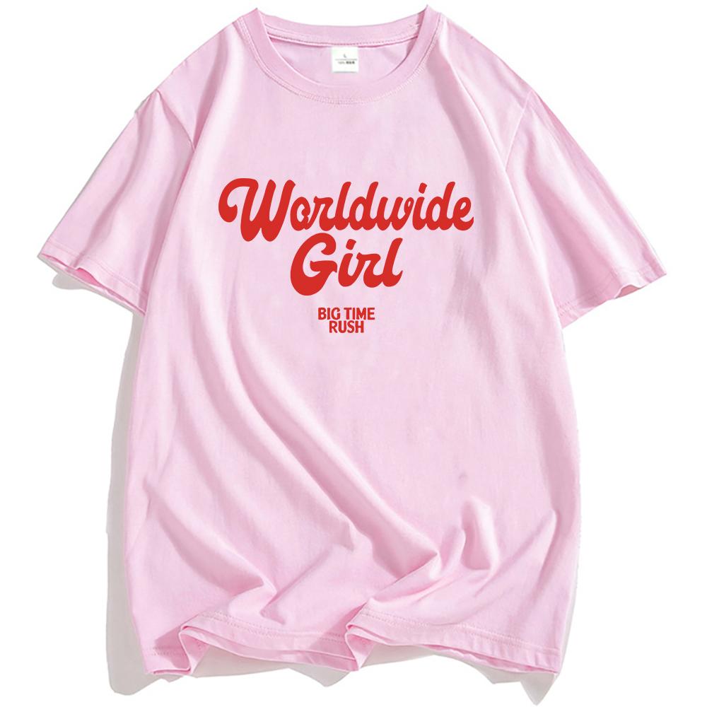 BTR WORLDWIDE TEE Big Time Rush Band Graphic Tshirt Cotton Loose Men Women T-shirt Casual Unisex Streetwear Hip Hop Male T Shirt