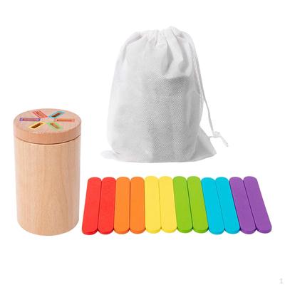 Montessori Stäbe Spielzeug Feinmotorik Kognitiv mit Aufbewahrungstasche Pädagogisch Farbzuordnung