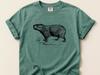 Minimalist Capybara T-Shirt, Linocut Woodcut Engraving Style Tee, Cute Chill Capybara Graphic, Aesthetic Ink Animal Art, Cozy Capybara Gift