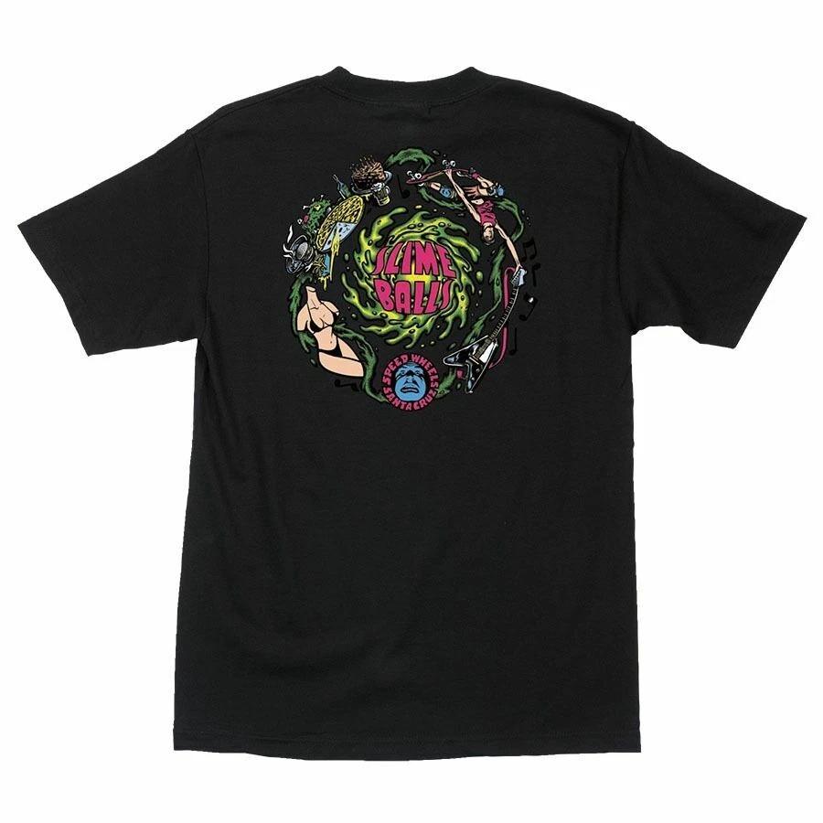 Santa Cruz SLIME BALLS VOMIT Skateboard T Shirt BLACK XXL