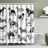 Decorative Shower Curtain Featuring A Vintage Dog Illustration Perfect For Pet Lovers