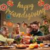 Happy Friendsgiving Banner Prestrung, Happy Thanksgiving Party Decorations, Friendsgiving Supplies for Party Home Office Mantel, NO DIY