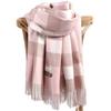 Pamwallymensa Women's Scarf Winter Luxury Brand Tippet Scarves for Ladies Plaid Shawls Warm British Style Thicken Man