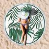 Serviette de Plage Ronde en Fibre Ultra-Fine pour Adultes - Personnalisable, Serviette de Sport et de Bain Absorbante
