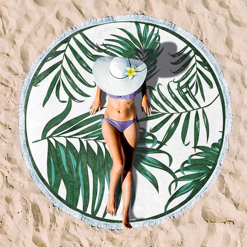 Serviette de Plage Ronde en Fibre Ultra-Fine pour Adultes - Personnalisable, Serviette de Sport et de Bain Absorbante