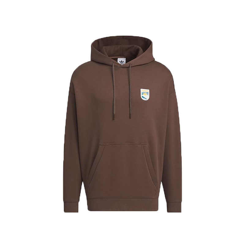 Adidas Originals Letter Logo Printed Sports Hoodie Men Hoodies Brown IZ1519 AS