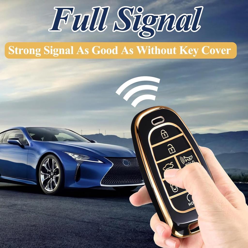 for Hyundai Key Fob Cover with Keychain, Premium TPU Key Case shell for 2024   Hyundai Sonata, Santa Fe, Nexo, Tucson Remote Smart Car Key Fob