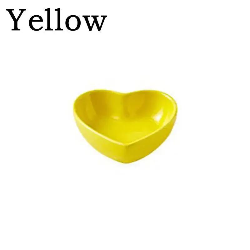 1PC Hamster Feeding Bowl Colorful Heart Shape Ceramic Plate Food Water Bowl For Rabbit Guinea Pig Small Pets Feeder Pet Supplies