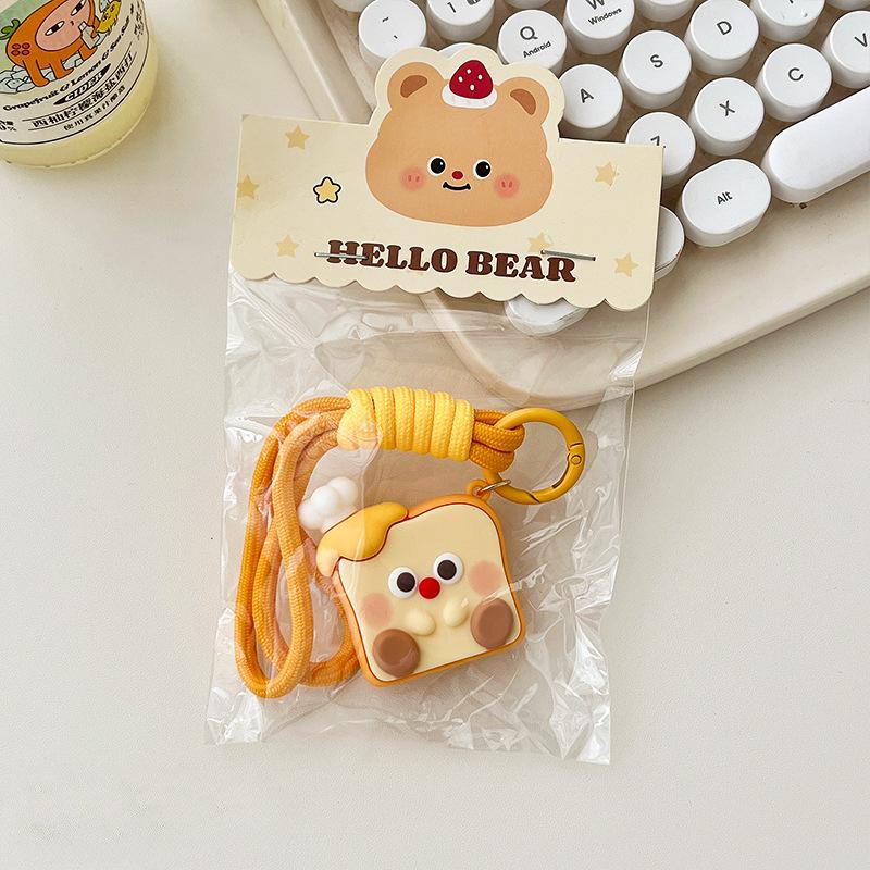 Cute Toast Key Chain Couple Three-dimensional Figure Student Bag Pendant Accessory Bread Pendant Gift