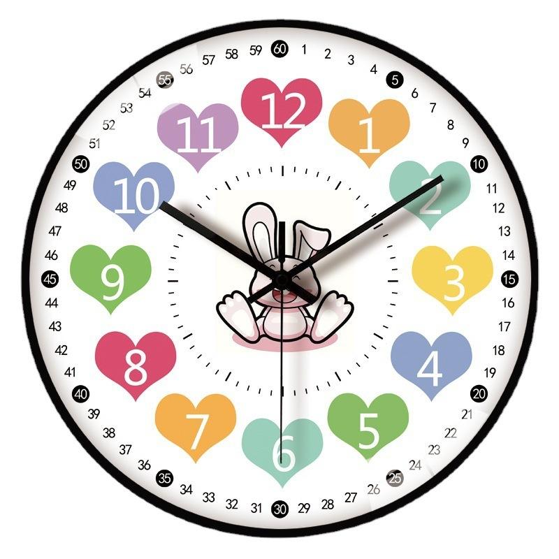 8-inch 20cm Home Wall-mounted Wall Clock Living Room Modern Simple Children's Early Education Clock Creative Quartz Clock