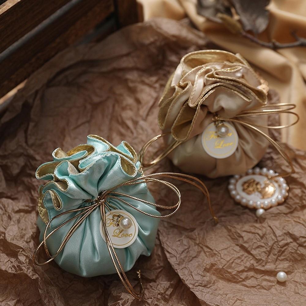 Portable Drawstring Bag Exquisite Gift Bag Grace Jewelry Gift Bag for Gift Wrapping