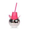 Mirror Discos Balls Cups Cocktails Cup with Straw Discos Party Supplies Wine Cocktails Glass Drinking Syrups Teas Bottle