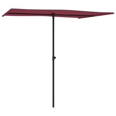2x1.5 M Bordeaux Red Sun Umbrella with Aluminum Pole