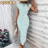 Fashion Summer Spring Short Sleeve O-Neck Casual Dresses