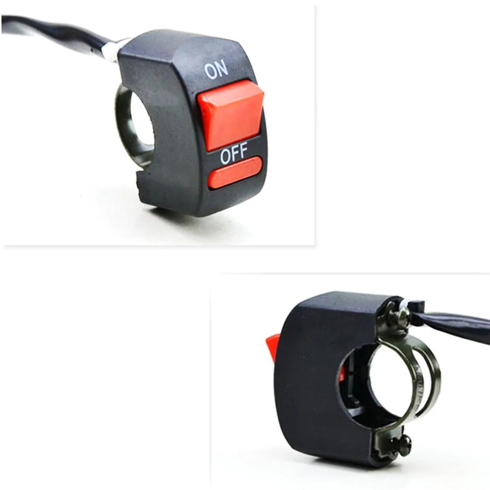 Universal Motorcycle Handlebar Flameout Switch ON OFF Button Connector for Moto Electric Vehicle Motor ATV Bike DC12V/10A