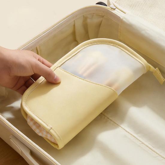 Bolsa de Armazenamento para Pincéis de Maquiagem, Organizador Vertical à Prova d'Água em Couro PU, com Janela Fosca, Porta-Retrato Portátil para Viagem