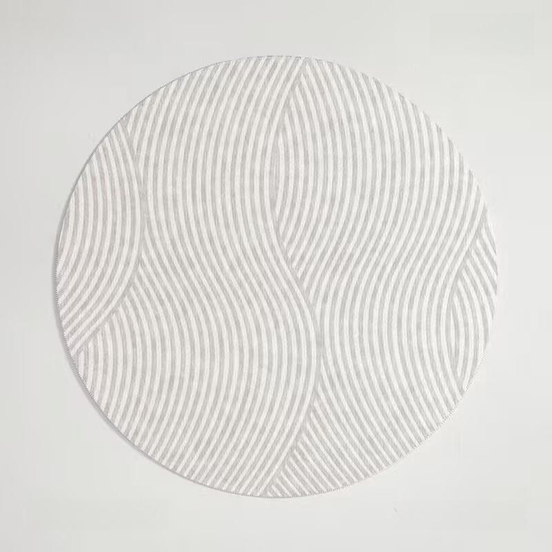 Fluffy Soft Round Lounge Rug Modern Simple Living Room Decoration Striped Carpet Home Anti-slip Mat Thicken Rugs for Bedroom