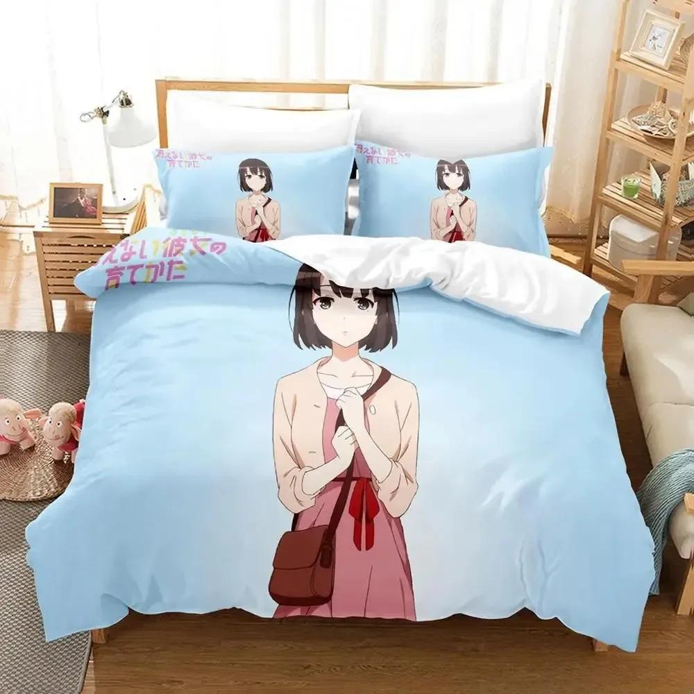 Saekano How To Raise A Boring Girlfriend Beding Set Printed Bed Linen Set With Pilowcase Bed Soft Duvet Cover Soft Quen Super King-Sized Dimensionsd