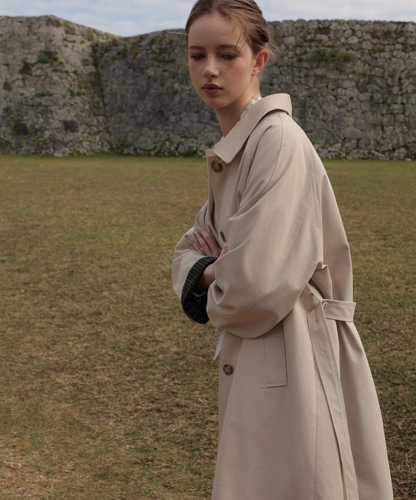 DEHEVE Point Half Trench Coat [Beige]