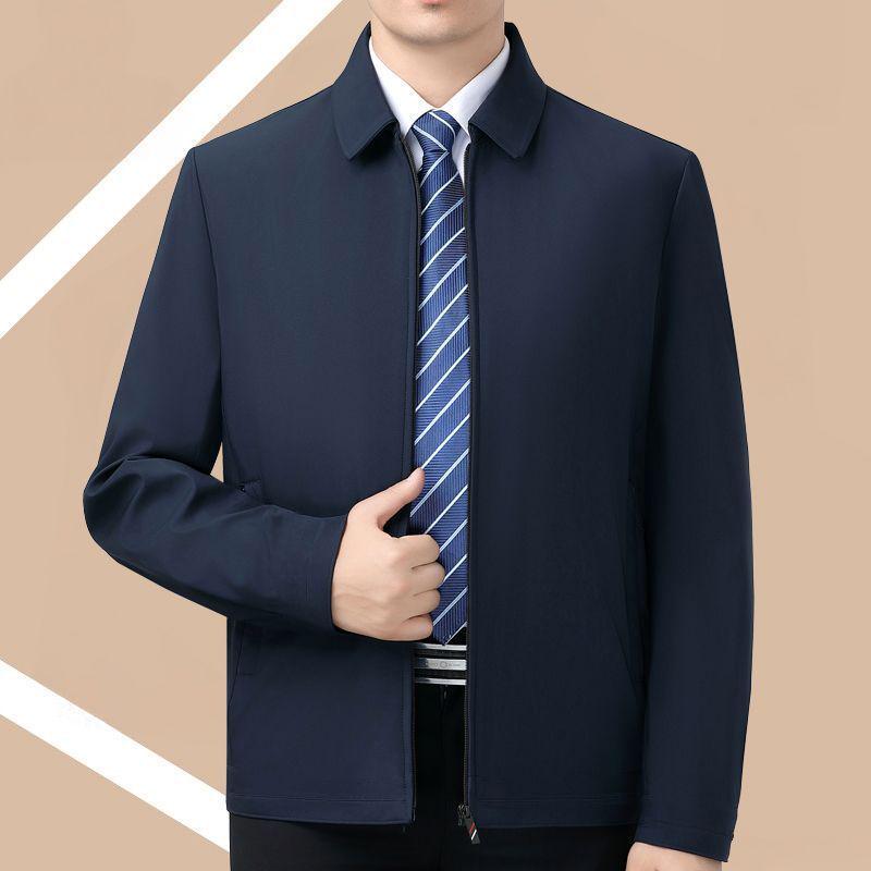 Men's Business Casual Autumn/Winter Warm Lapel Jacket with Cotton Padding
