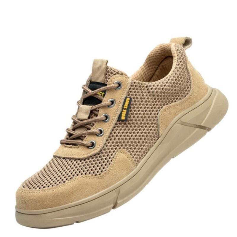 

Модная защитная обувь для мужчин, мужская защитная рабочая обувь, легкая рабочая одежда, промышленная безопасность и защита 45 хаки