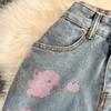 Summer Light Mature Style High Waist Thin Split Rose Blue Denim Skirt Versatile Medium And Long A-Bag Hip Skirt