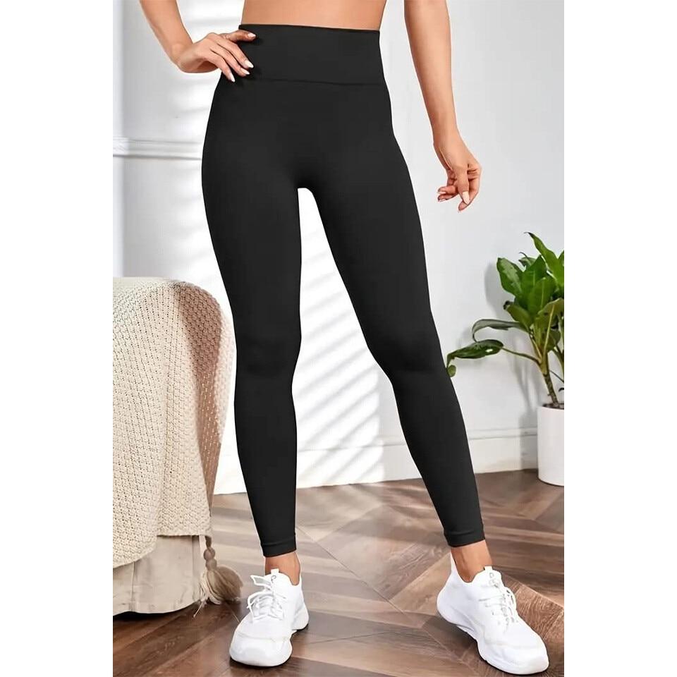  High Waist Yoga Pants for Women – Tummy Control Compression Leggings for Running, Gym, Workout, Black